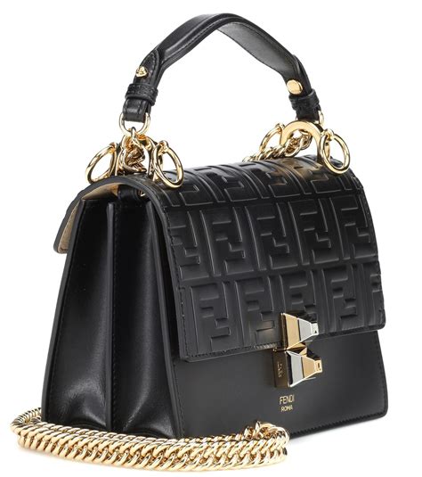 fendi kan i small flocked leather shoulder bag|Fendi shoulder bags for women.